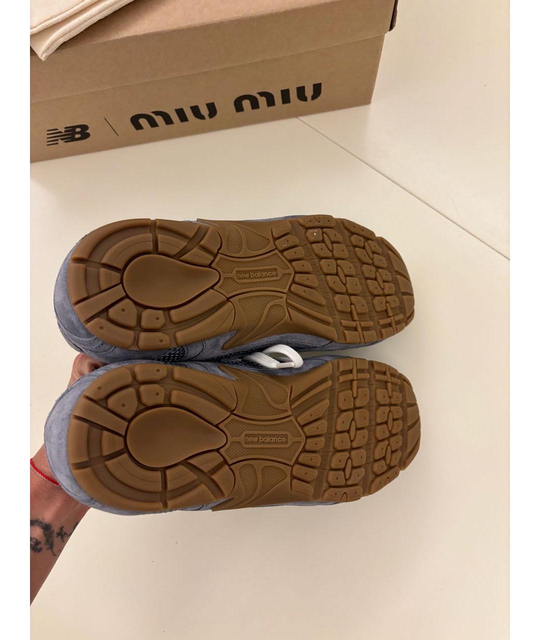 MIU MIU Голубые замшевые кеды, фото 3