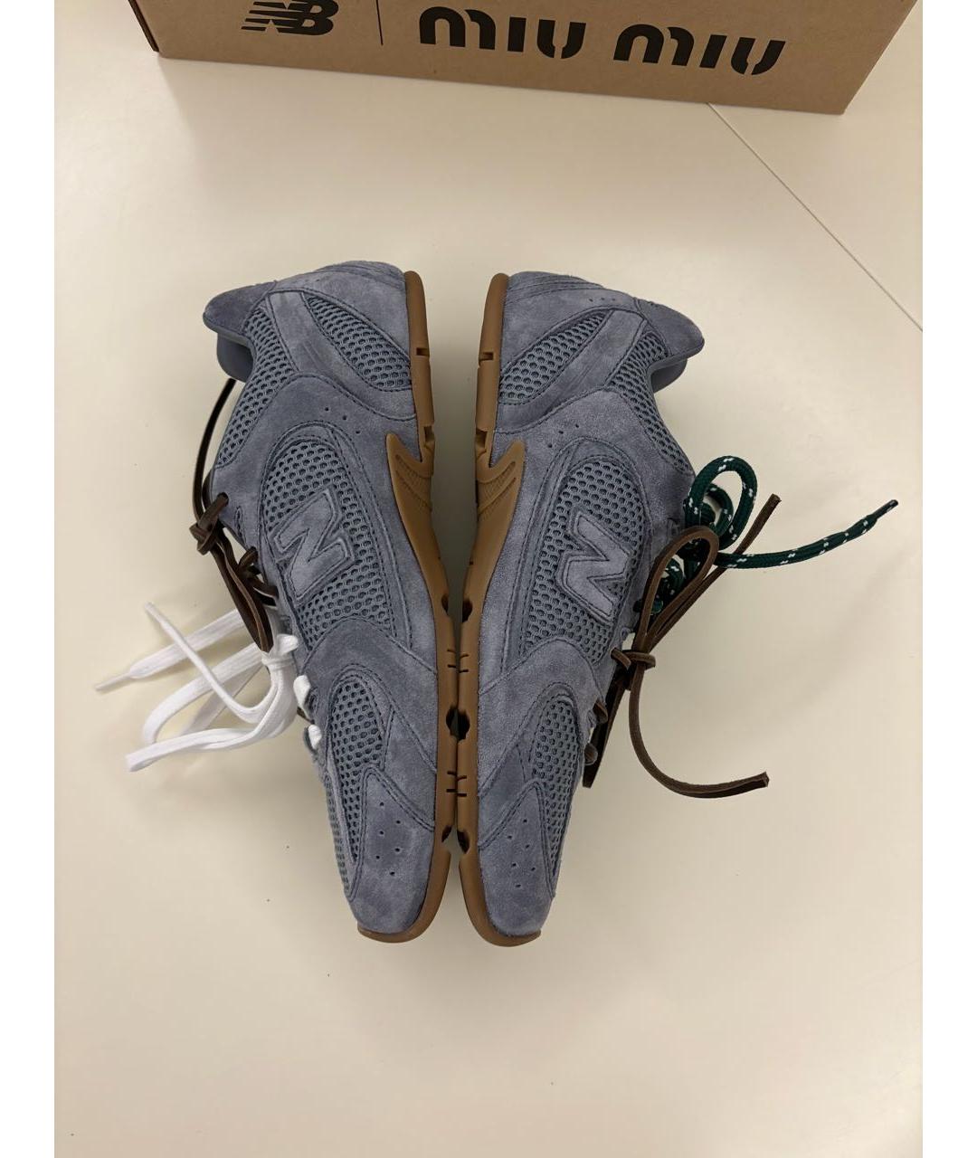 MIU MIU Голубые замшевые кеды, фото 5