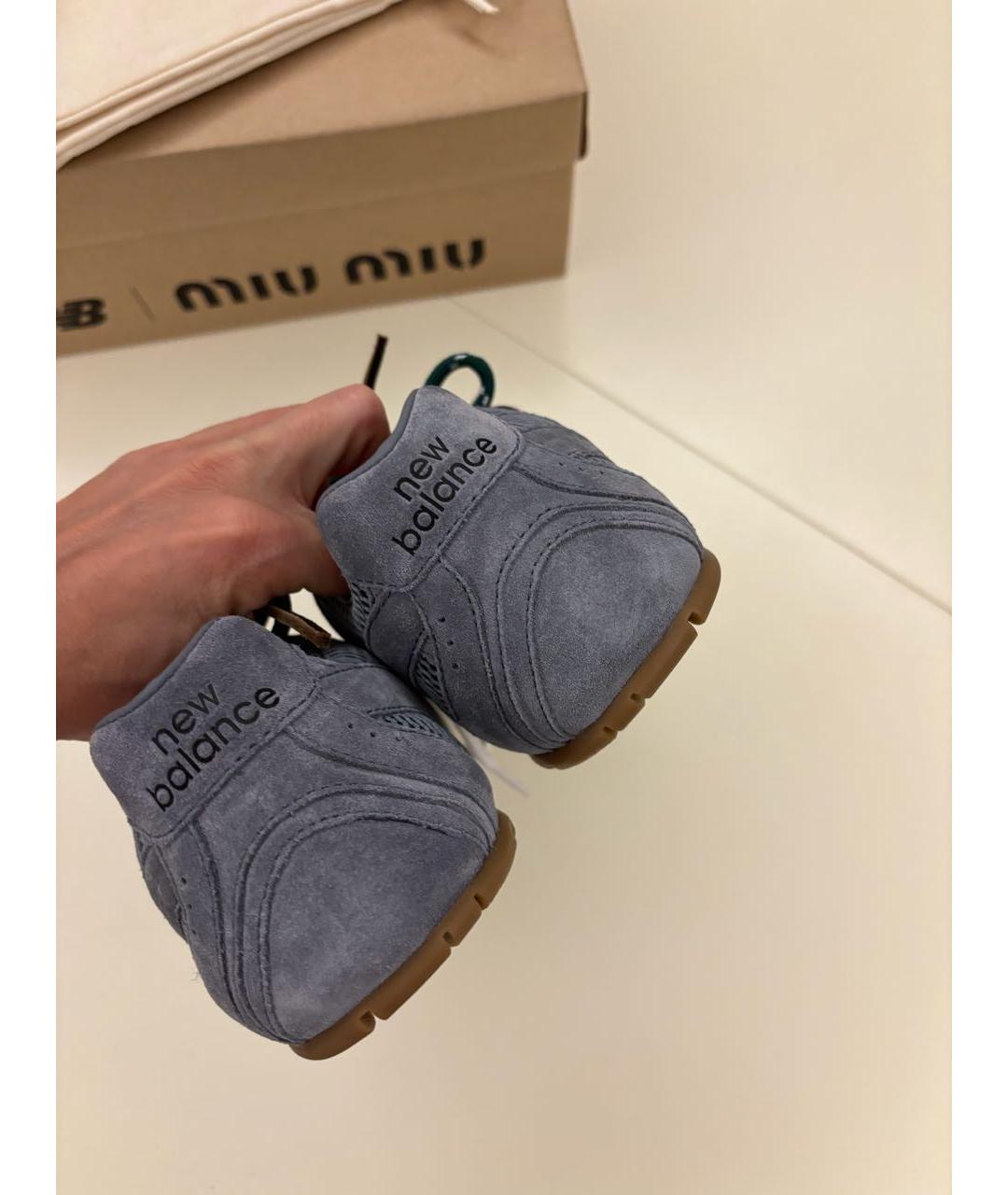 MIU MIU Голубые замшевые кеды, фото 8