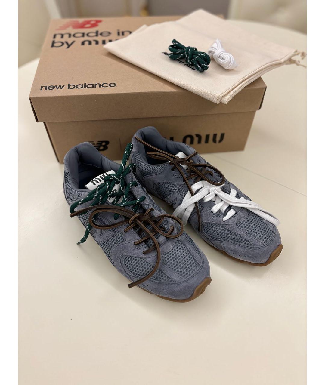 MIU MIU Голубые замшевые кеды, фото 2