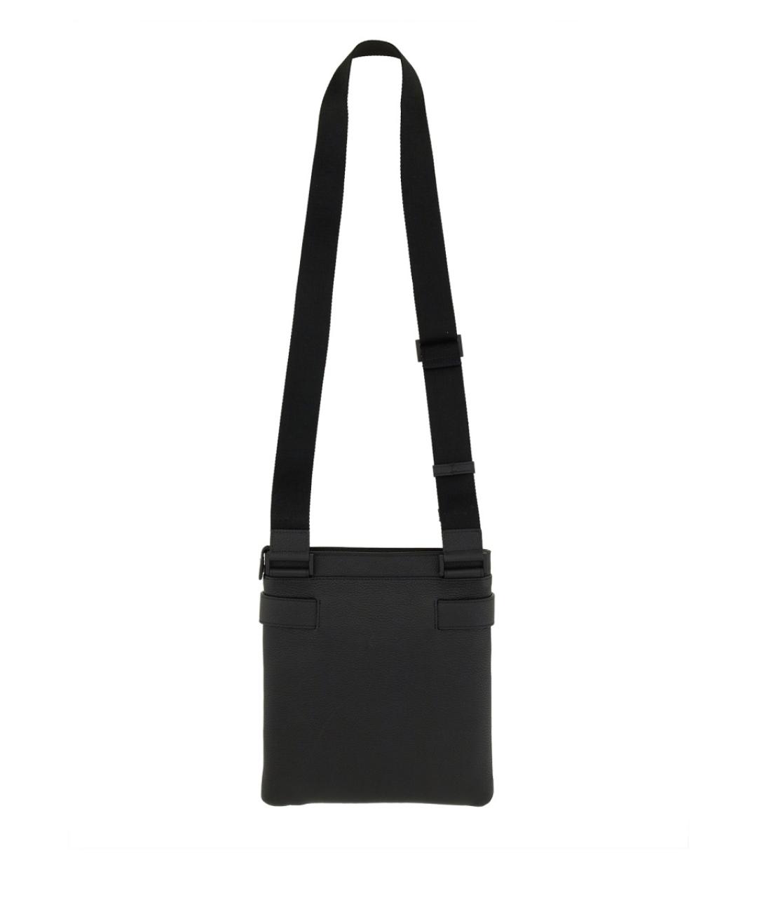 FERRAGAMO Черная кожаная сумка на плечо, фото 2