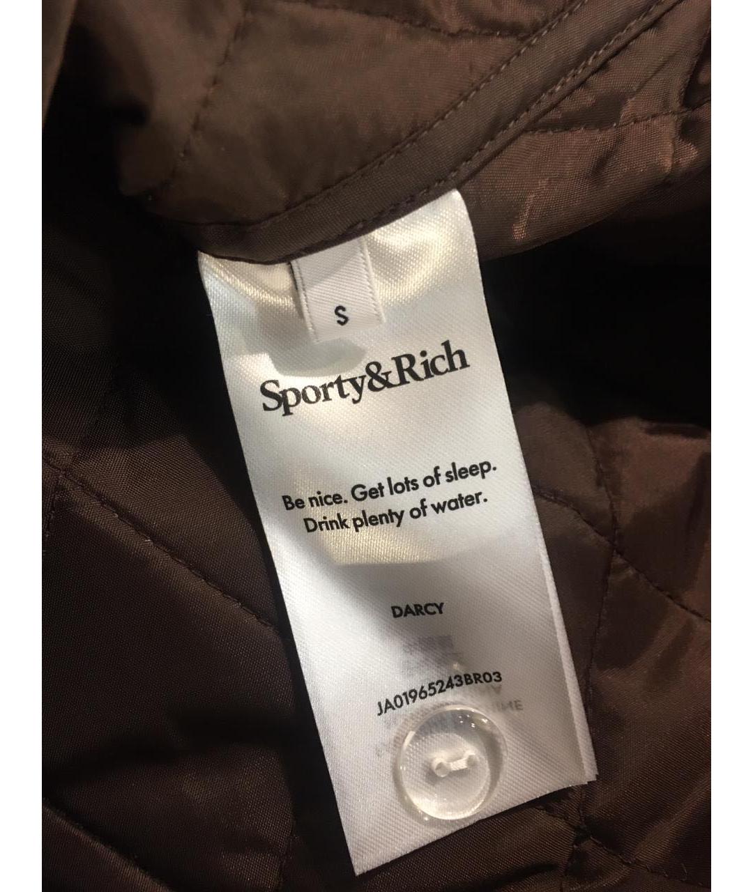 SPORTY AND RICH Коричневая полиэстеровая куртка, фото 3
