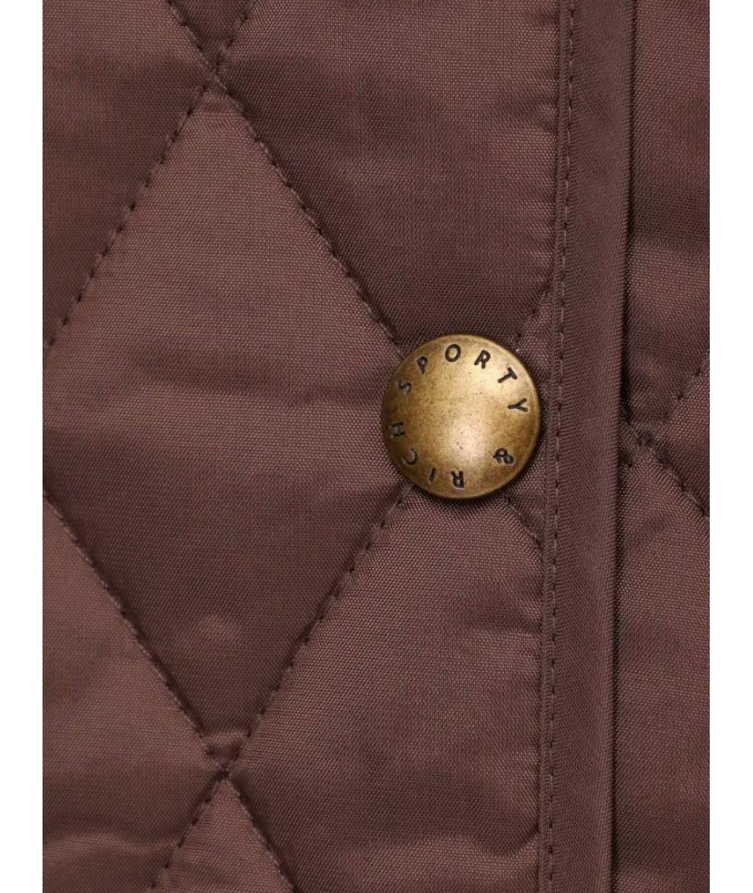 SPORTY AND RICH Коричневая полиэстеровая куртка, фото 6