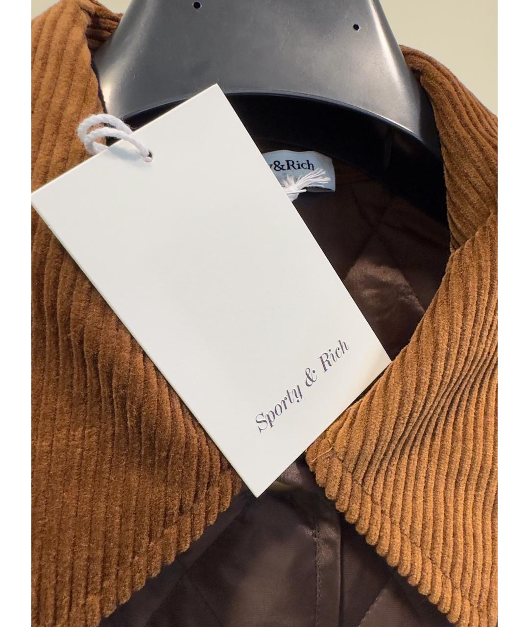 SPORTY AND RICH Коричневая полиэстеровая куртка, фото 2