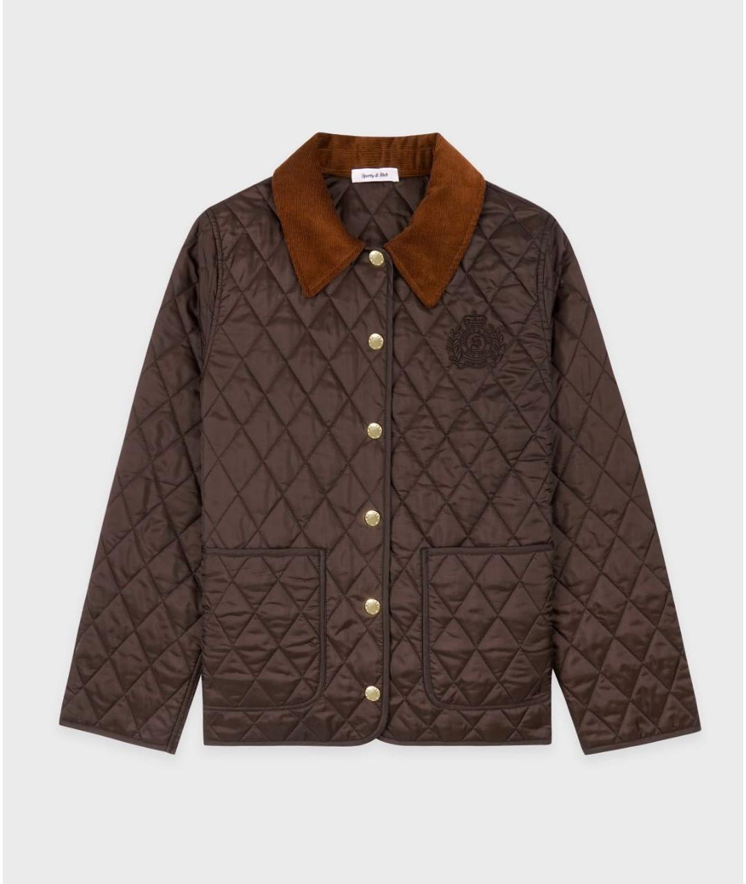 SPORTY AND RICH Коричневая полиэстеровая куртка, фото 7