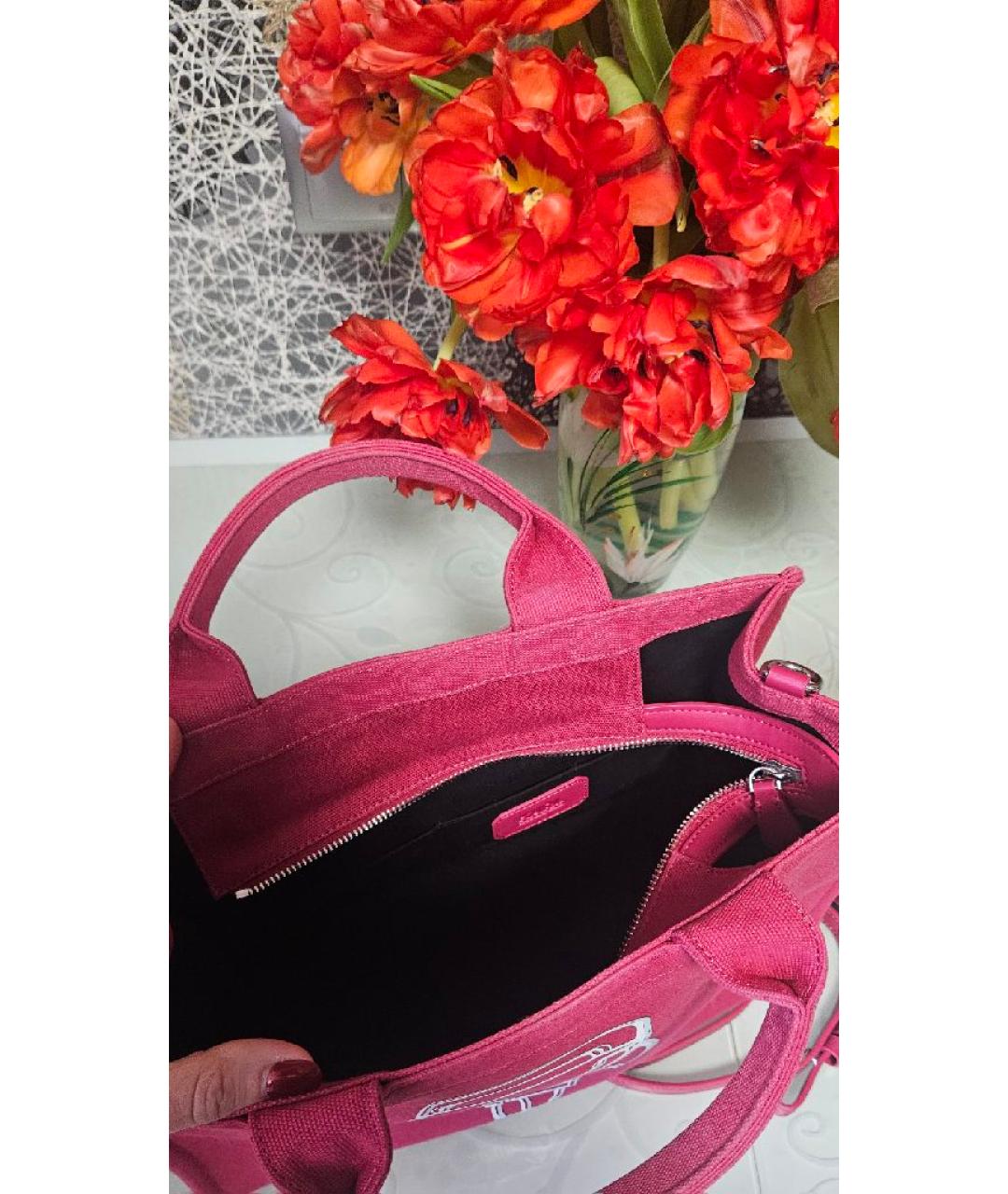 KARL LAGERFELD Розовая хлопковая сумка тоут, фото 3