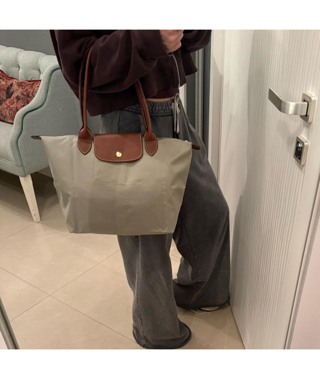LONGCHAMP Серая сумка тоут, фото 5