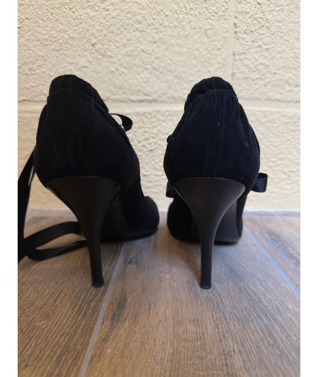 CHRISTIAN DIOR Черные замшевые босоножки, фото 4