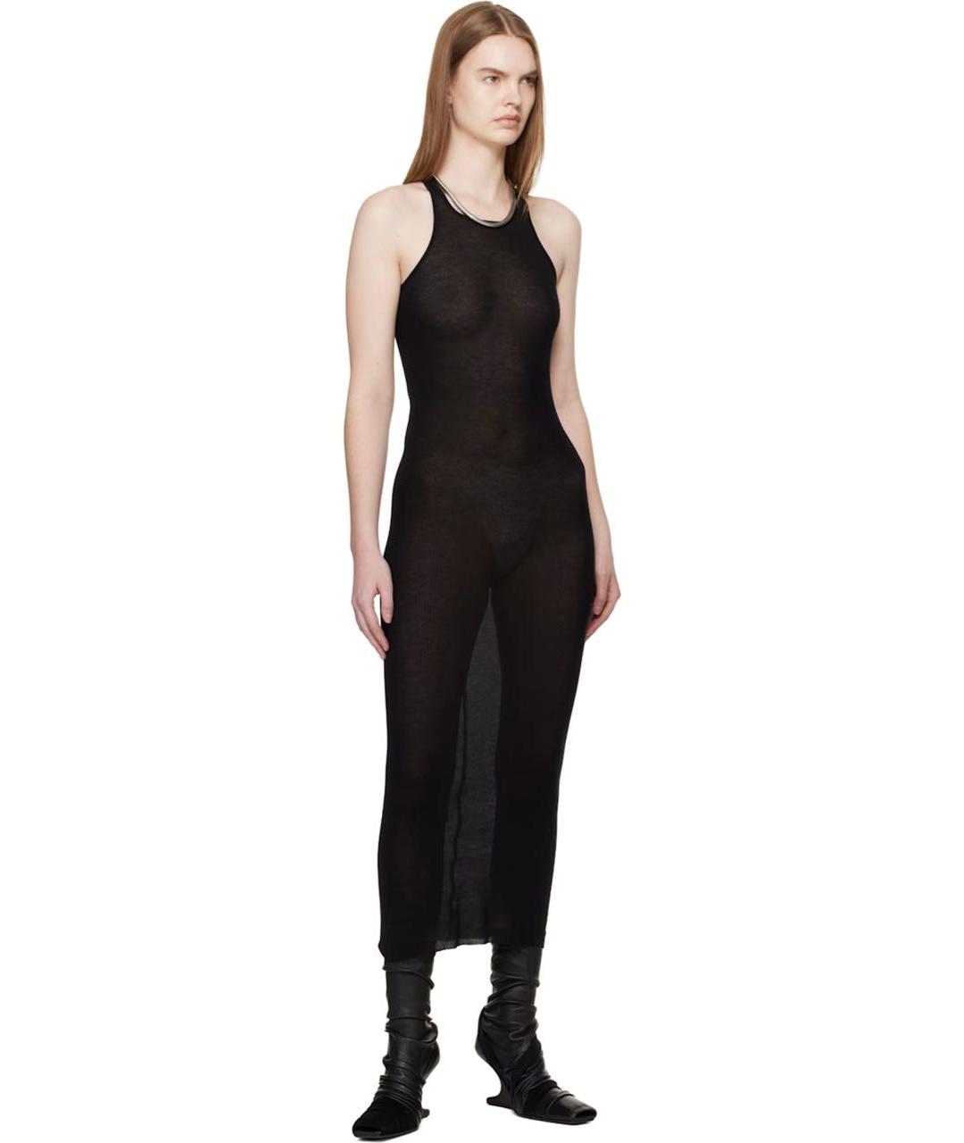 RICK OWENS Черное вискозное повседневное платье, фото 2