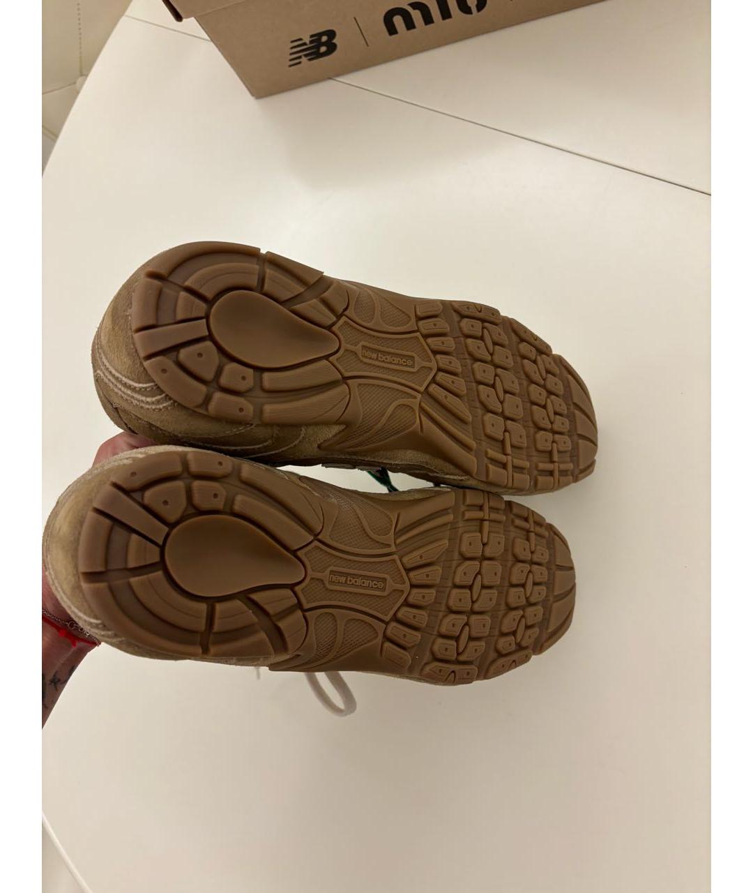 MIU MIU Бежевые замшевые кеды, фото 4