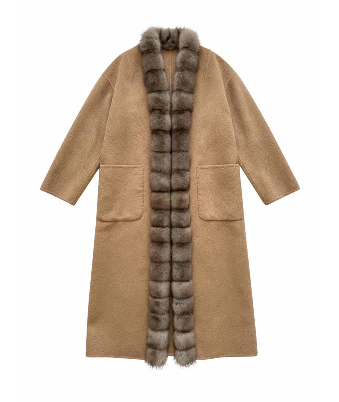 LORO PIANA Коричневое шерстяное пальто, фото 1