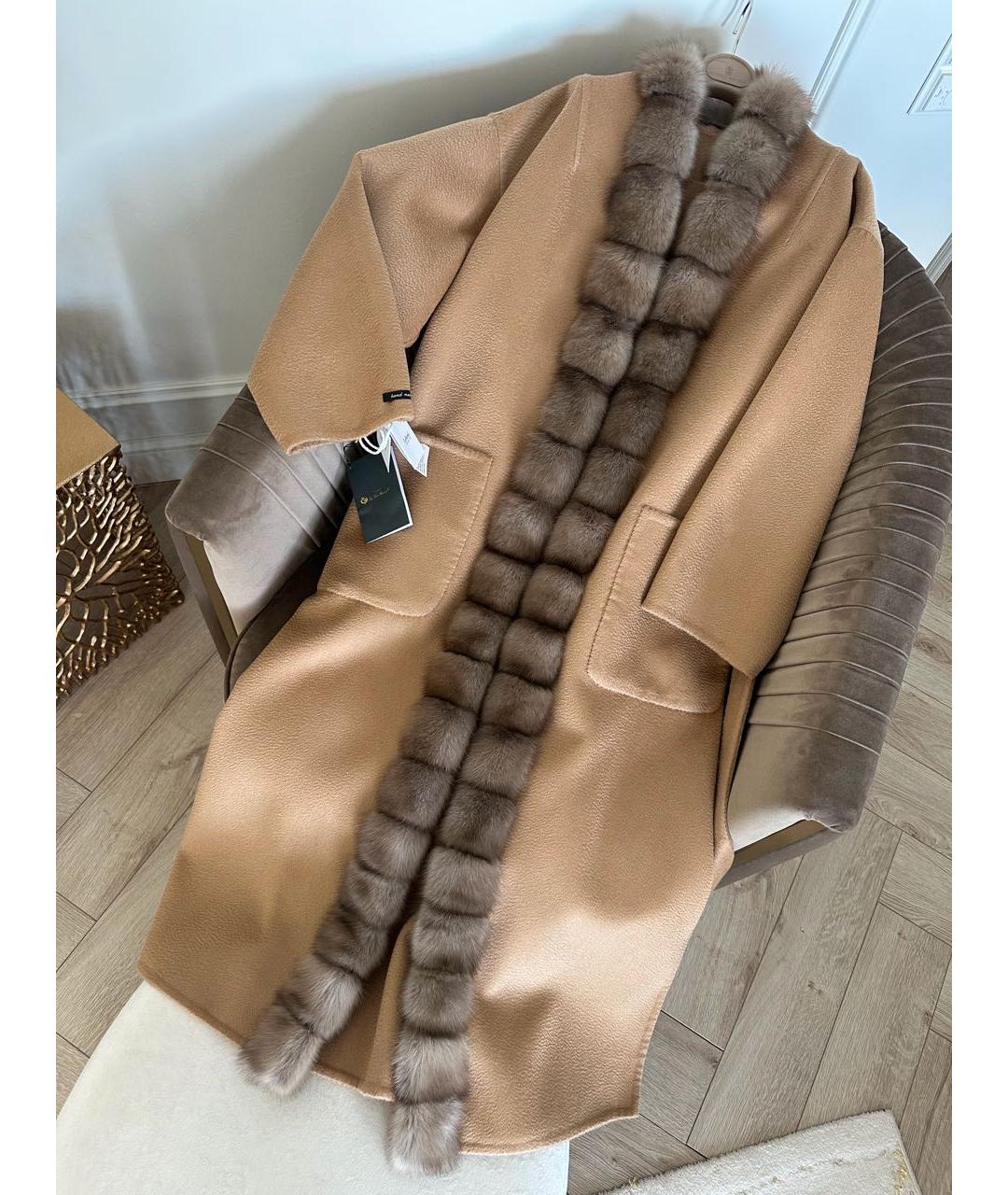 LORO PIANA Коричневое шерстяное пальто, фото 5