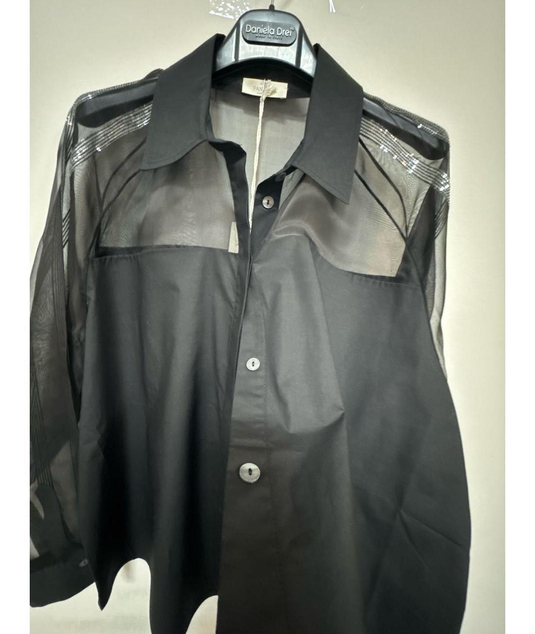 PANICALE Черная хлопковая рубашка, фото 7