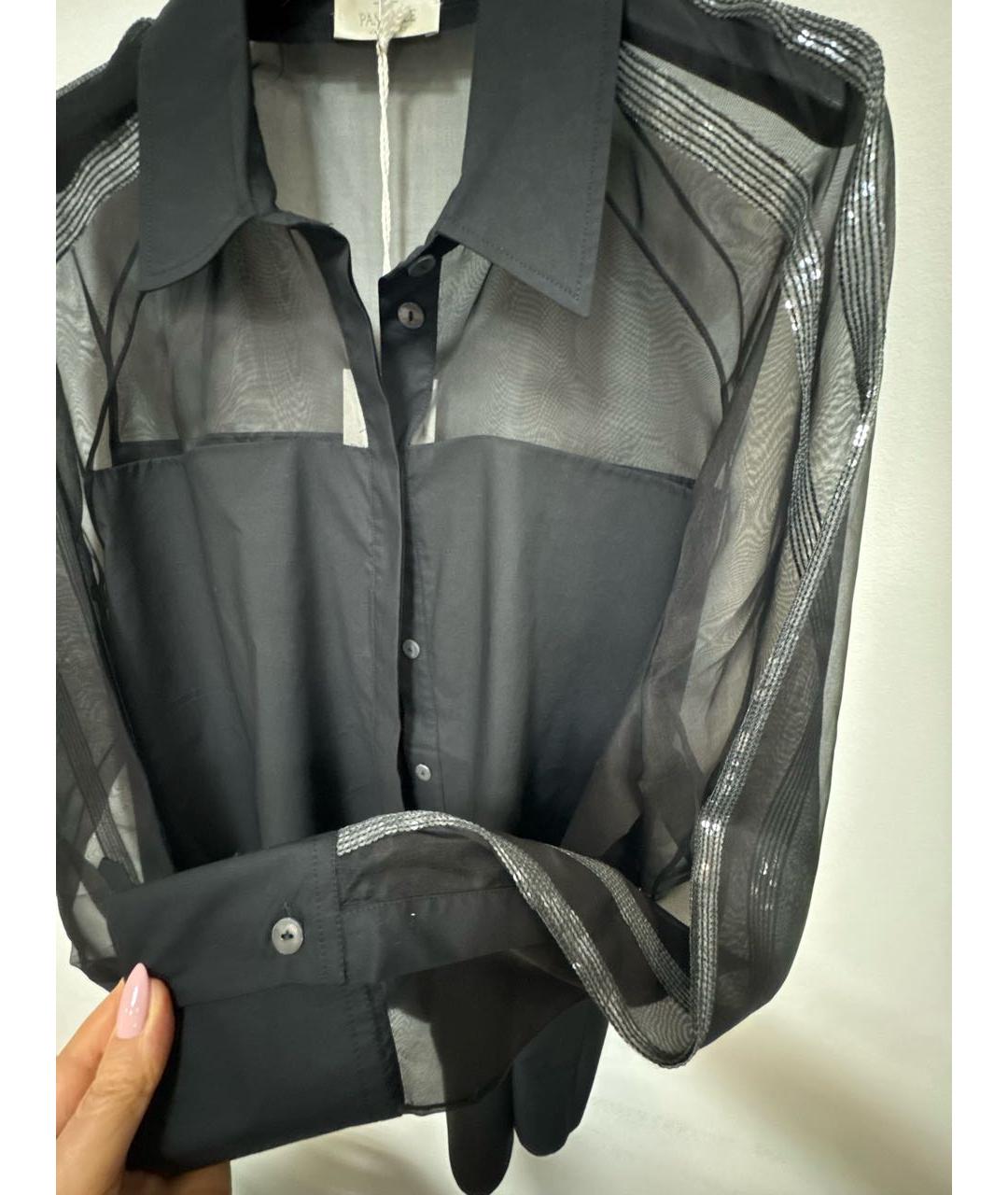 PANICALE Черная хлопковая рубашка, фото 8