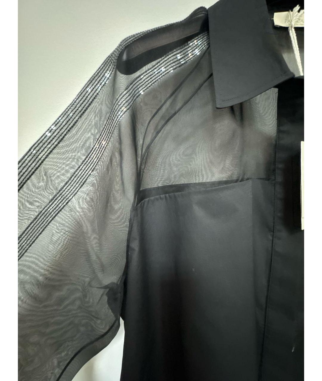 PANICALE Черная хлопковая рубашка, фото 4