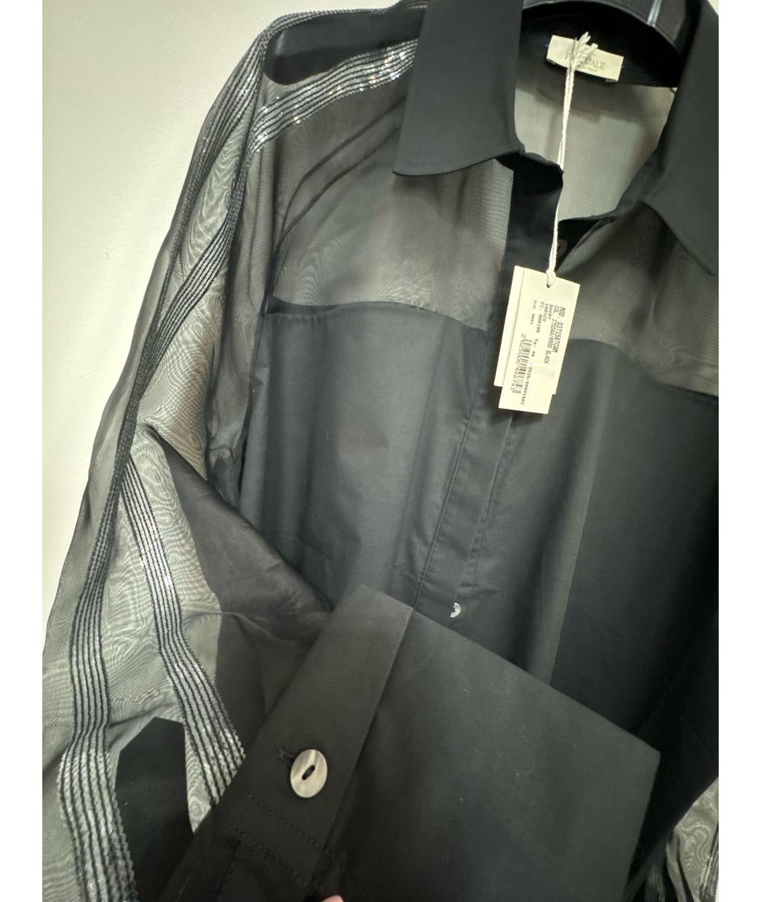 PANICALE Черная хлопковая рубашка, фото 5
