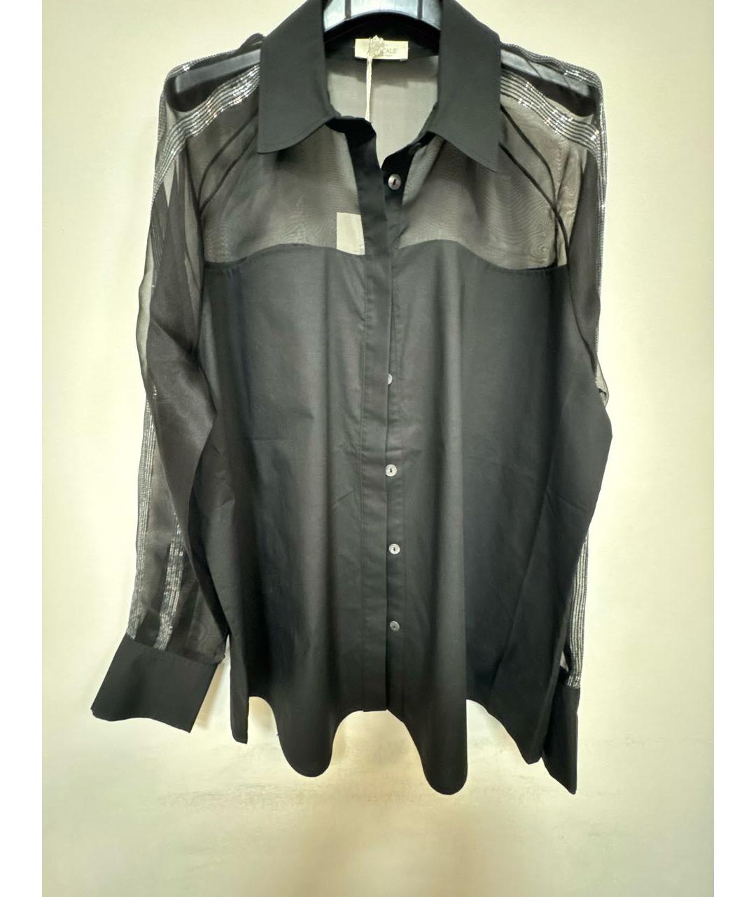 PANICALE Черная хлопковая рубашка, фото 9