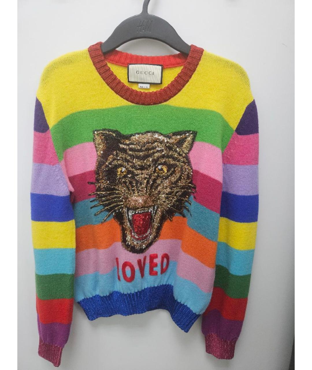 GUCCI Мульти шерстяной джемпер / свитер, фото 5