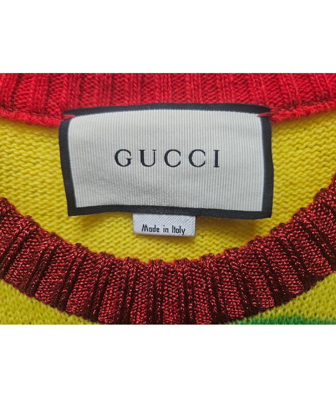 GUCCI Мульти шерстяной джемпер / свитер, фото 3