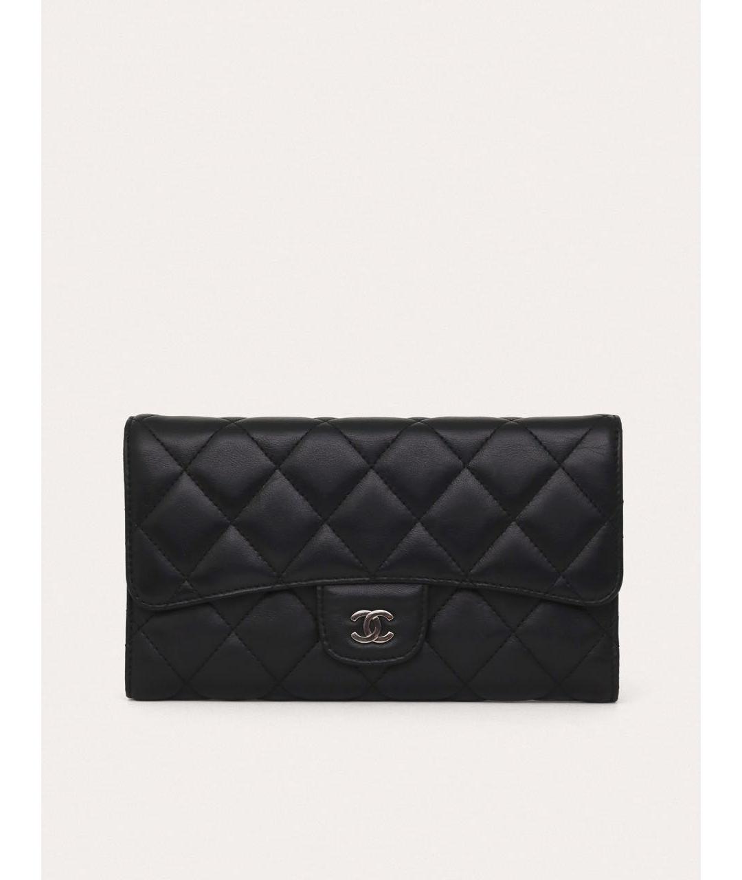 CHANEL Черный кожаный кошелек, фото 9
