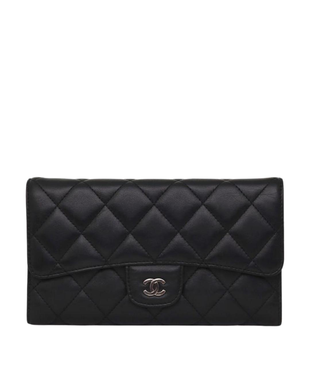 CHANEL Черный кожаный кошелек, фото 1