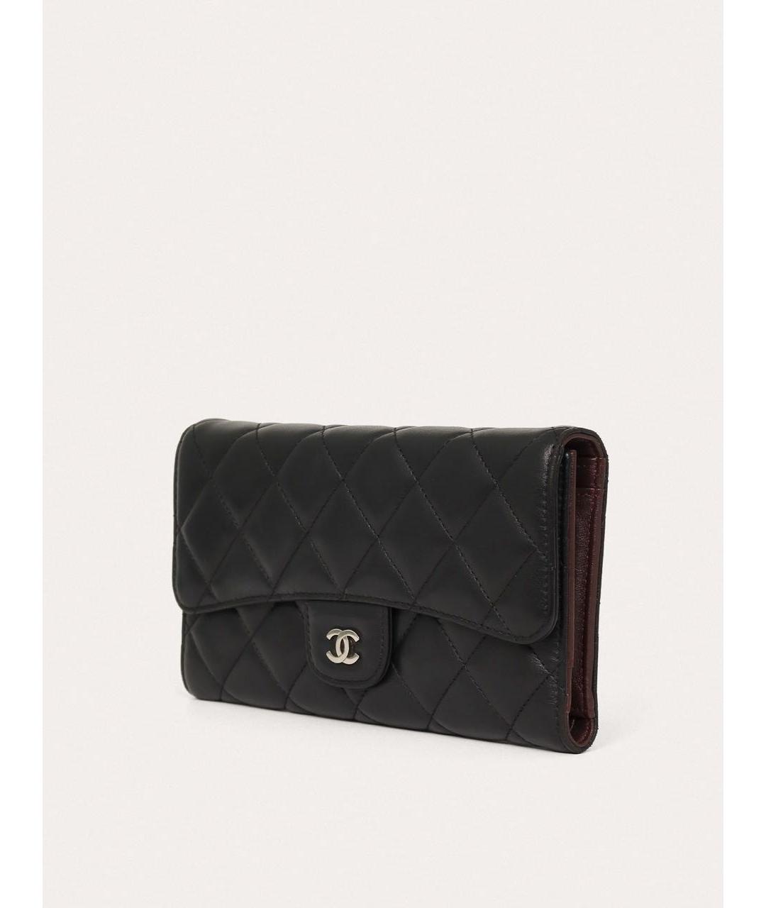 CHANEL Черный кожаный кошелек, фото 2
