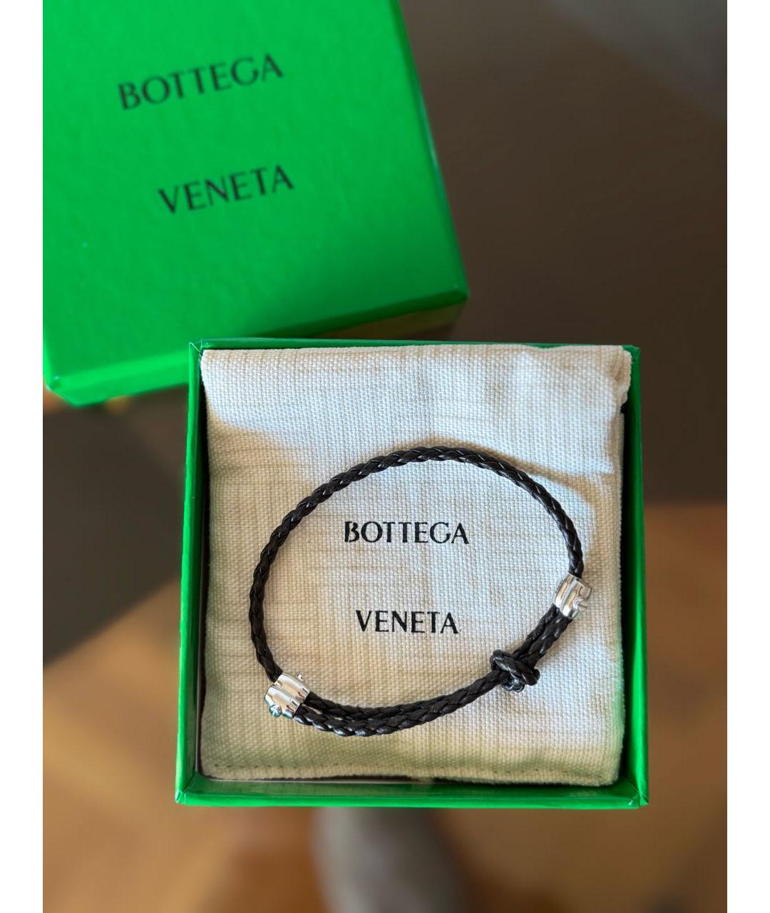 BOTTEGA VENETA Коричневый кожаный браслет, фото 2