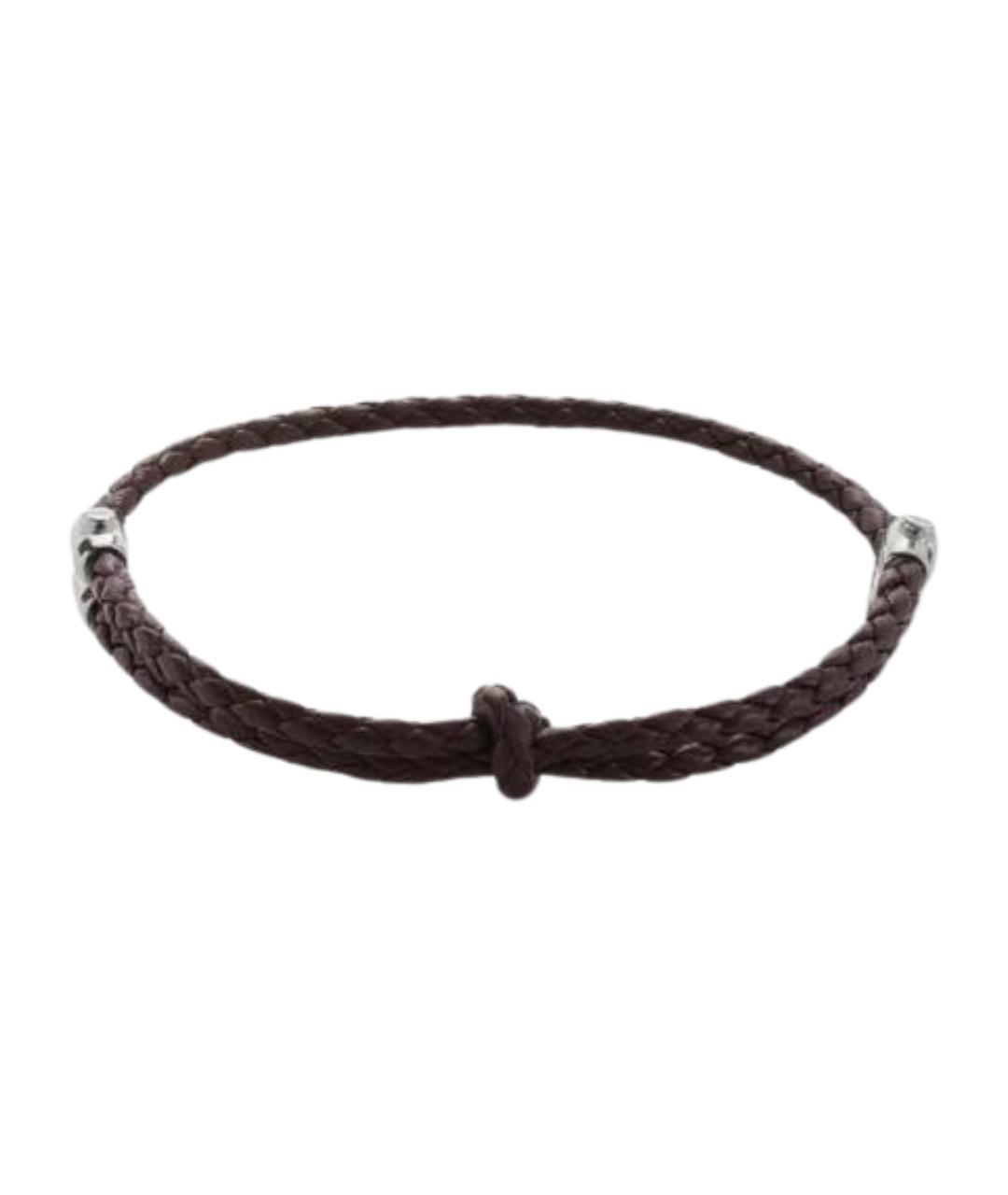 BOTTEGA VENETA Коричневый кожаный браслет, фото 1