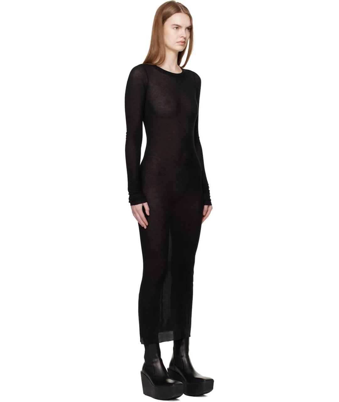 RICK OWENS Черное вискозное повседневное платье, фото 3