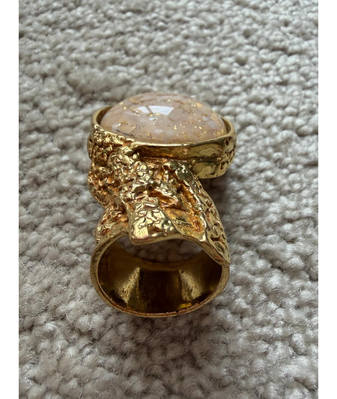 SAINT LAURENT Золотое металлическое кольцо, фото 4