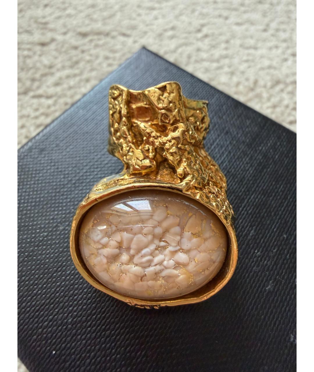 SAINT LAURENT Золотое металлическое кольцо, фото 7