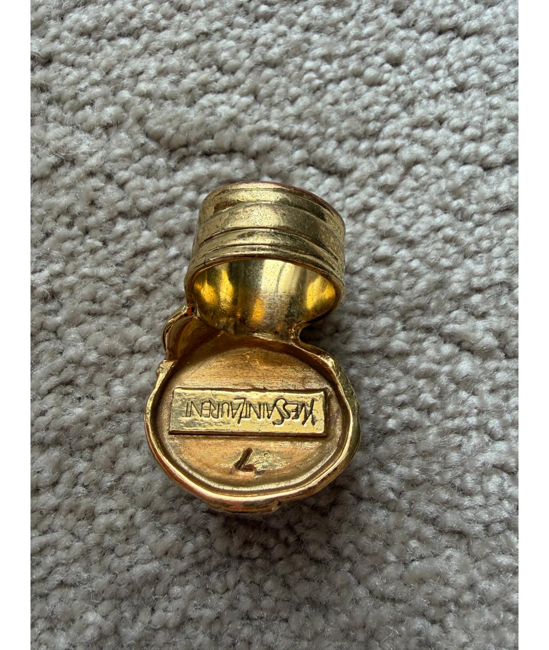 SAINT LAURENT Золотое металлическое кольцо, фото 3