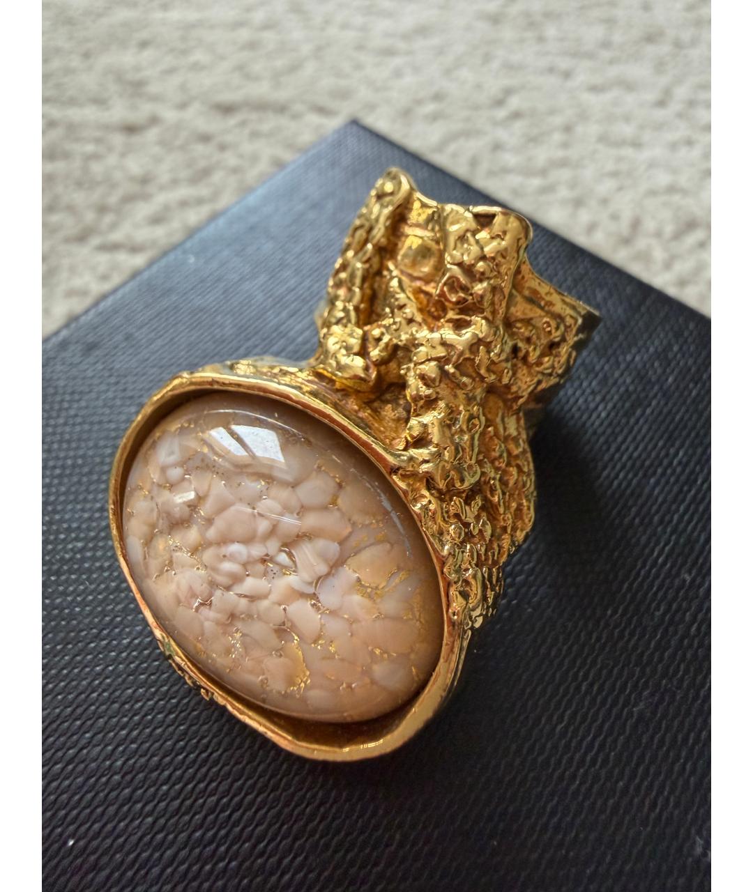 SAINT LAURENT Золотое металлическое кольцо, фото 2