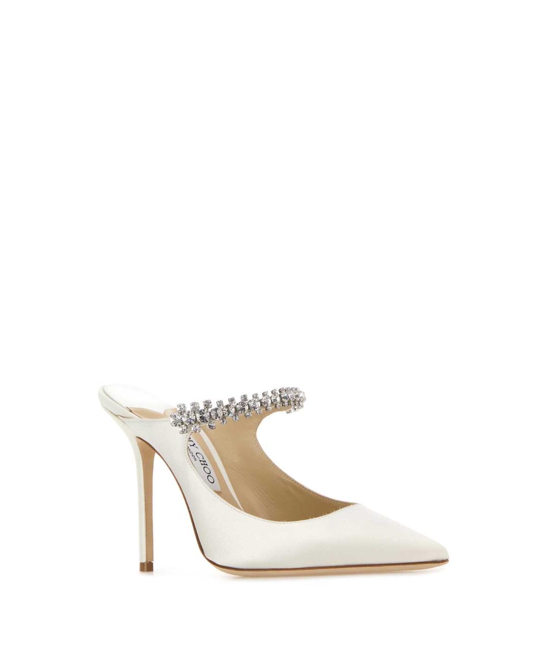 JIMMY CHOO Белые текстильные мюли, фото 2