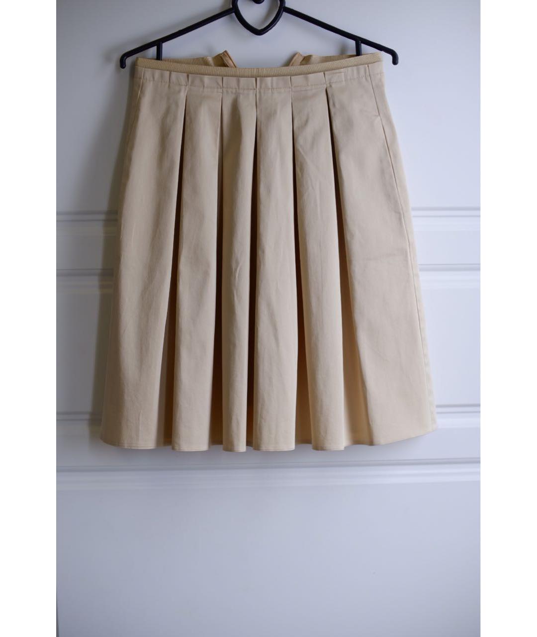 BLUGIRL Бежевая хлопковая юбка миди, фото 6