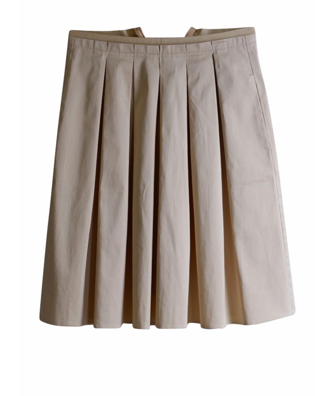 BLUGIRL Бежевая хлопковая юбка миди, фото 1