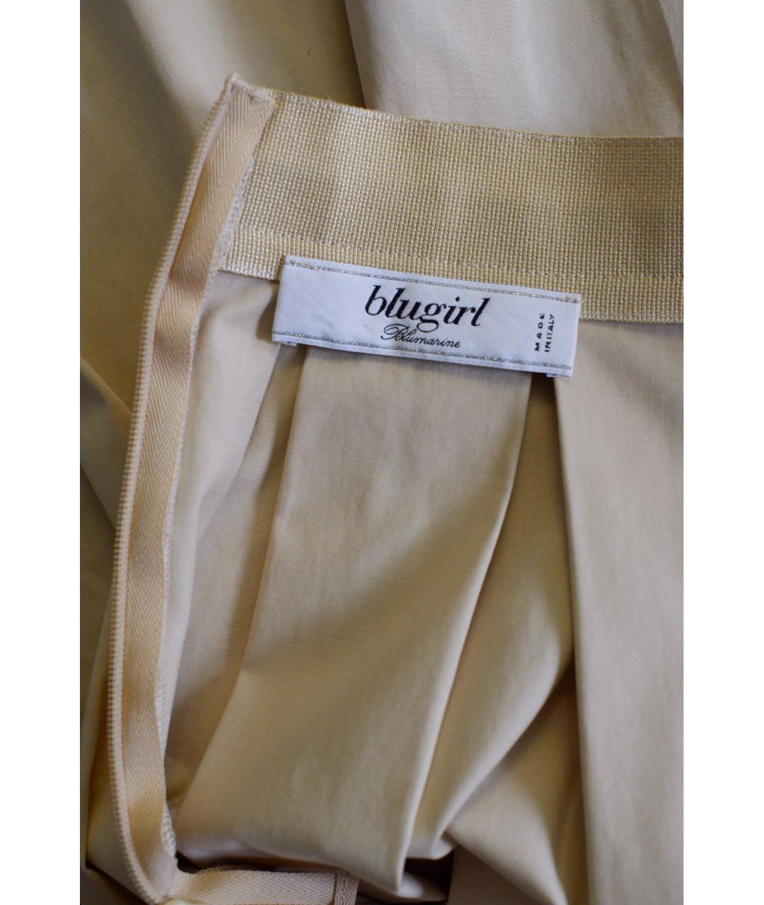 BLUGIRL Бежевая хлопковая юбка миди, фото 4