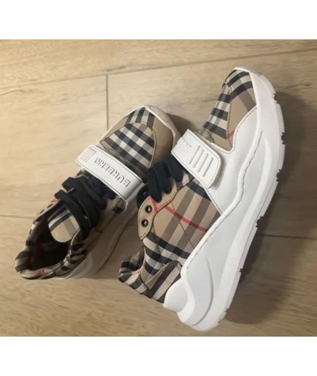 BURBERRY Бежевые текстильные кеды, фото 3