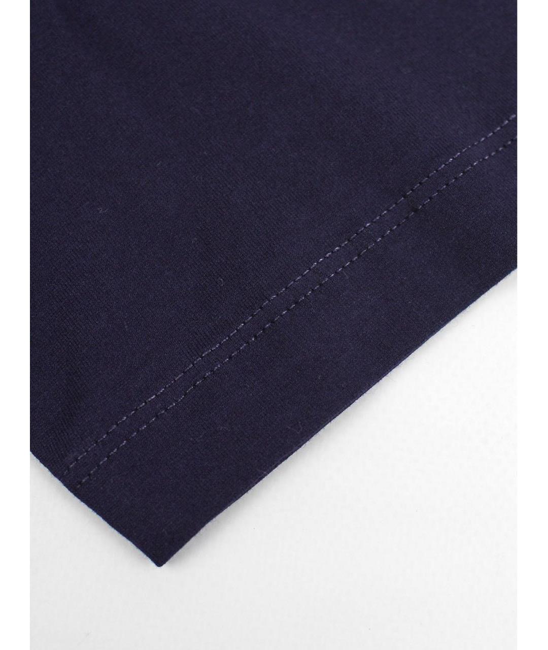 BRUNELLO CUCINELLI Темно-синяя хлопковая футболка, фото 8