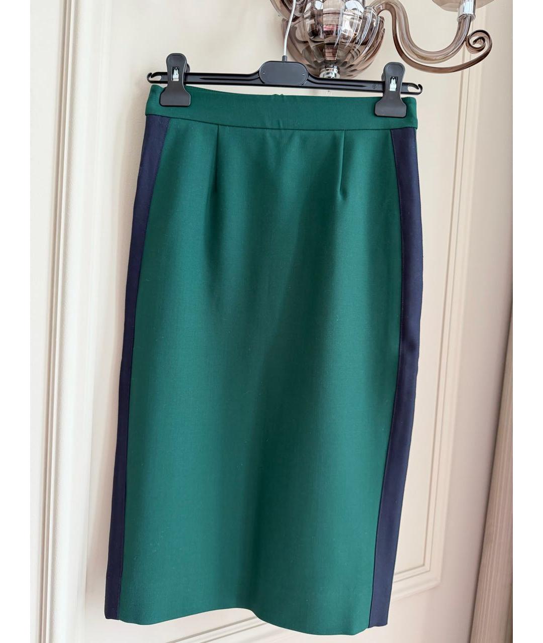 P.A.R.O.S.H. Зеленая шерстяная юбка миди, фото 8