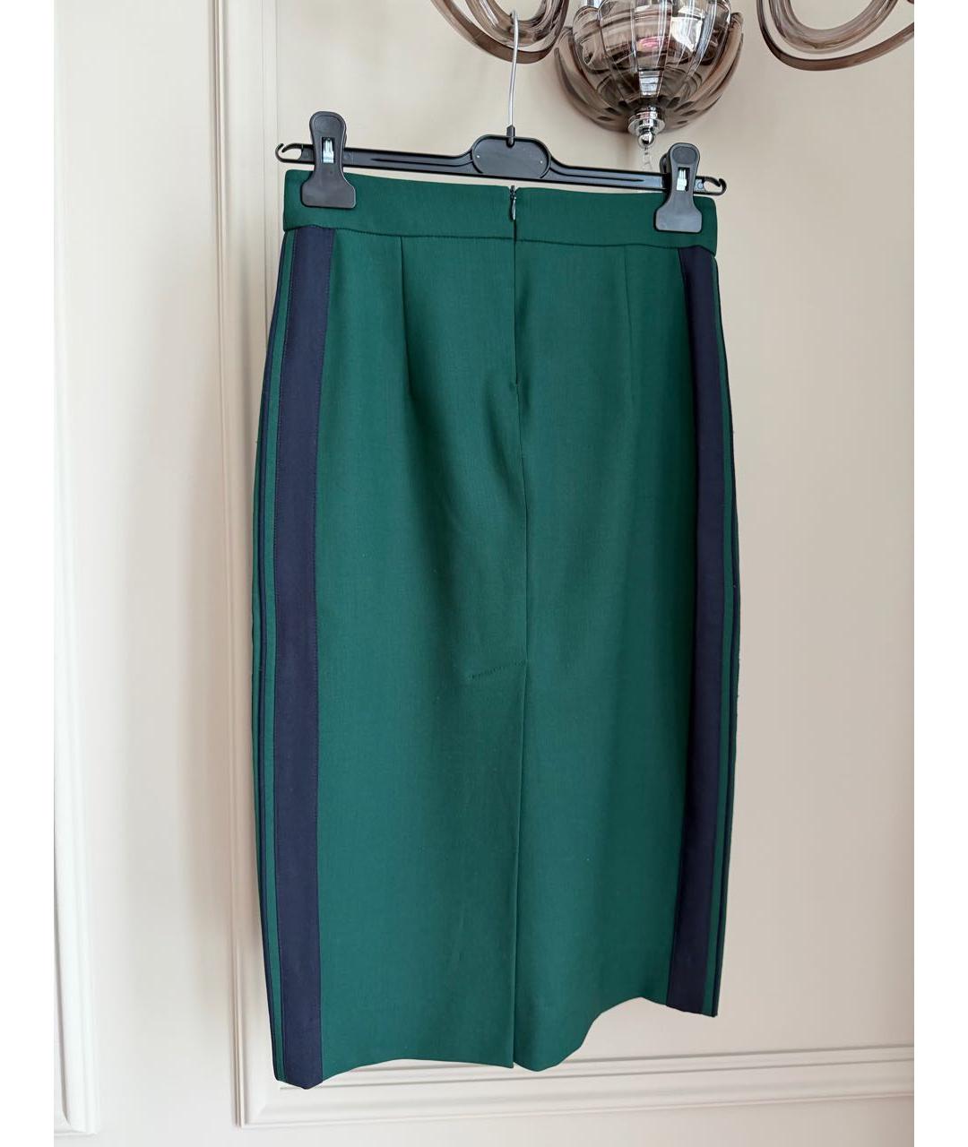P.A.R.O.S.H. Зеленая шерстяная юбка миди, фото 2