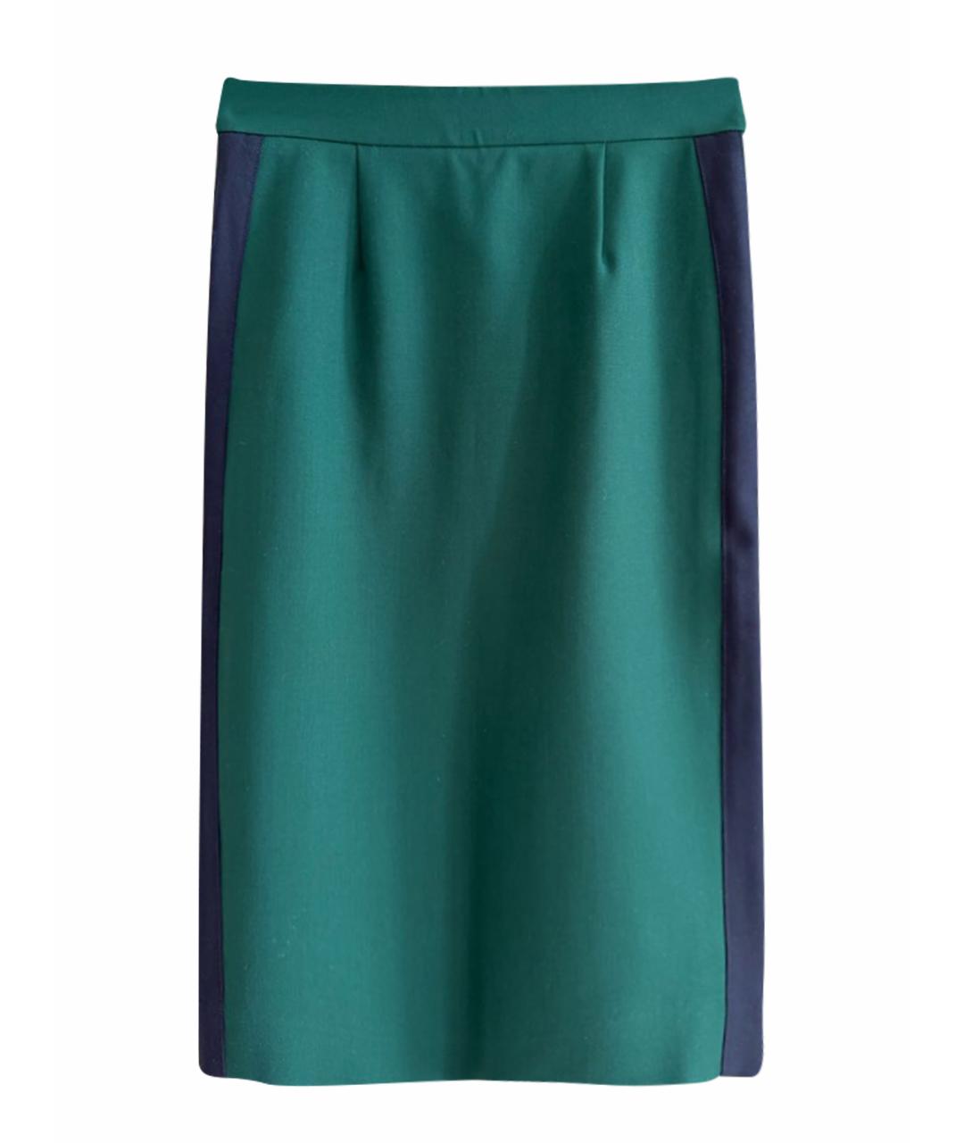 P.A.R.O.S.H. Зеленая шерстяная юбка миди, фото 1