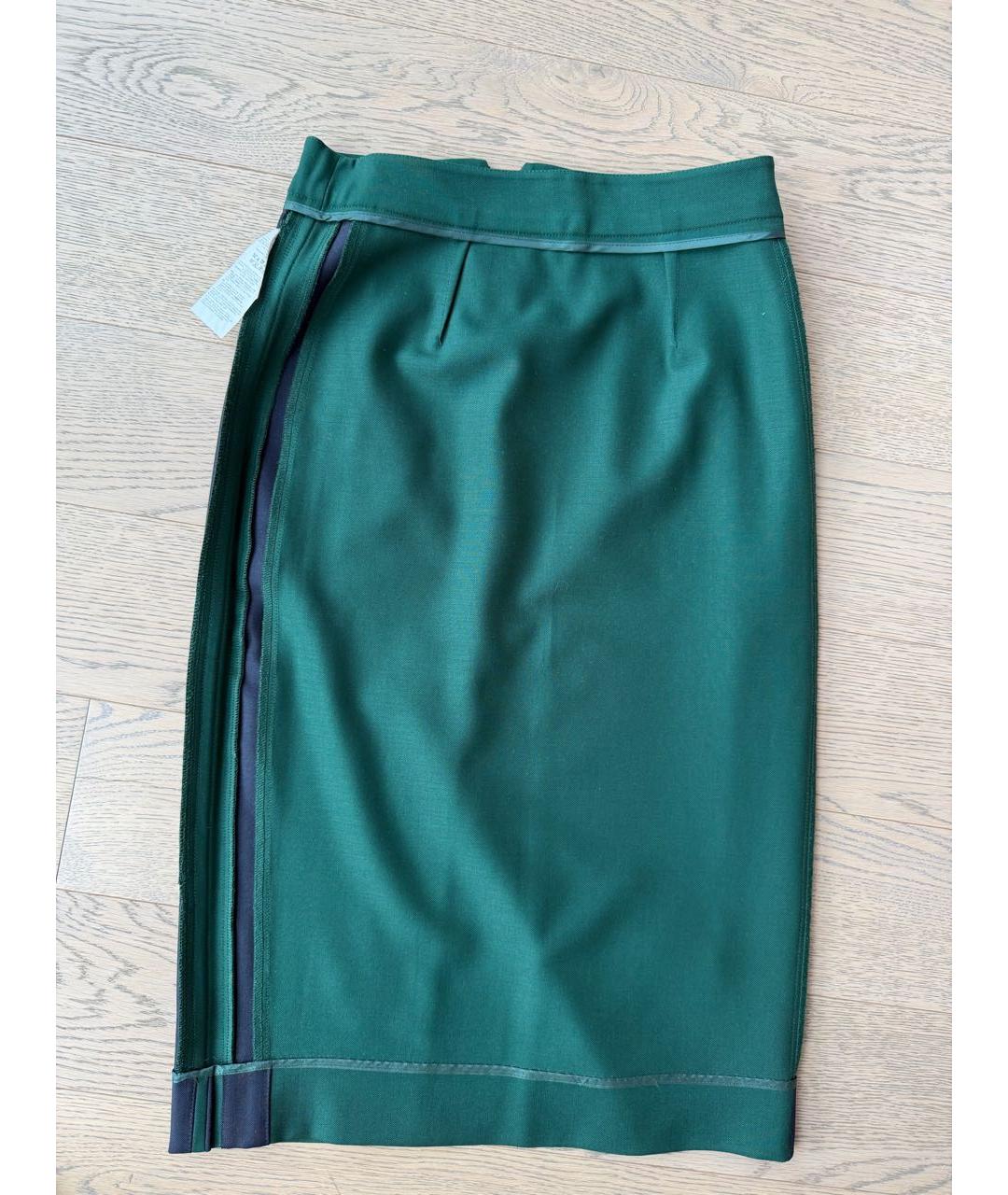 P.A.R.O.S.H. Зеленая шерстяная юбка миди, фото 3