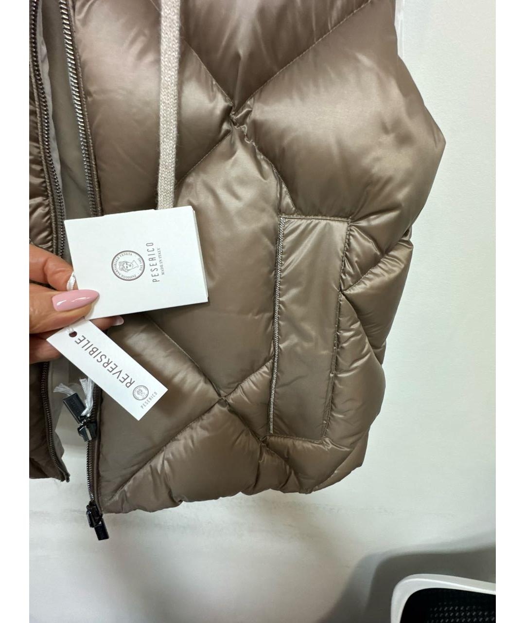 PESERICO Бежевый синтетический жилет, фото 7