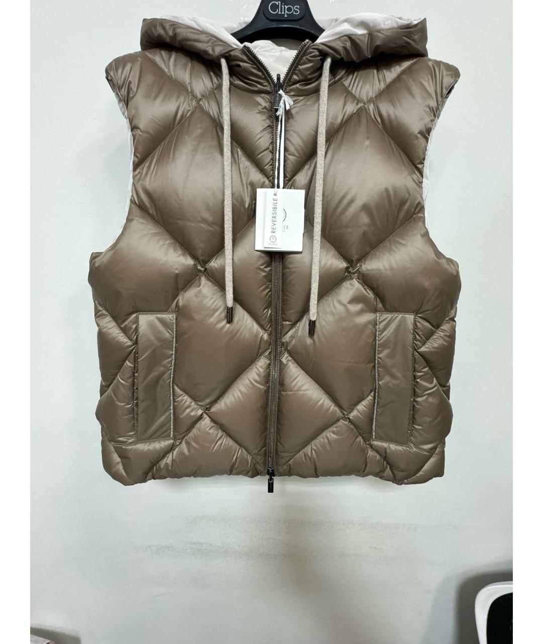 PESERICO Бежевый синтетический жилет, фото 9