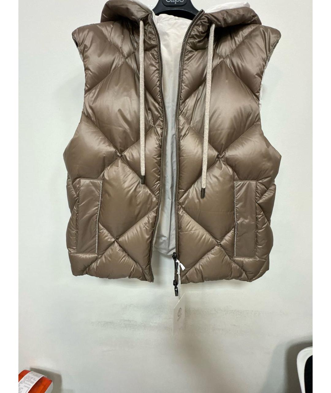 PESERICO Бежевый синтетический жилет, фото 8