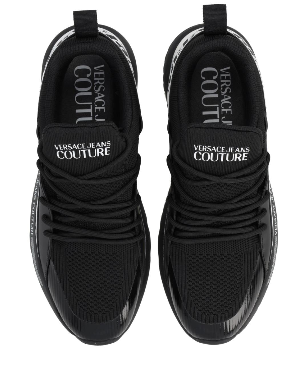 VERSACE JEANS COUTURE Черные текстильные низкие кроссовки / кеды, фото 5