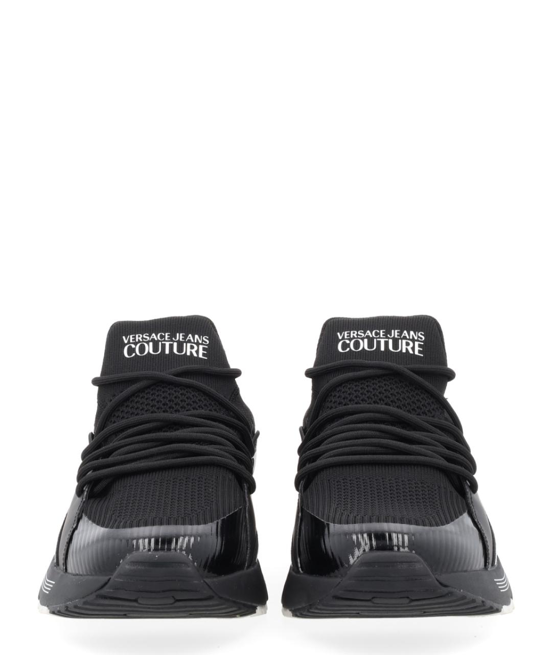 VERSACE JEANS COUTURE Черные текстильные низкие кроссовки / кеды, фото 3