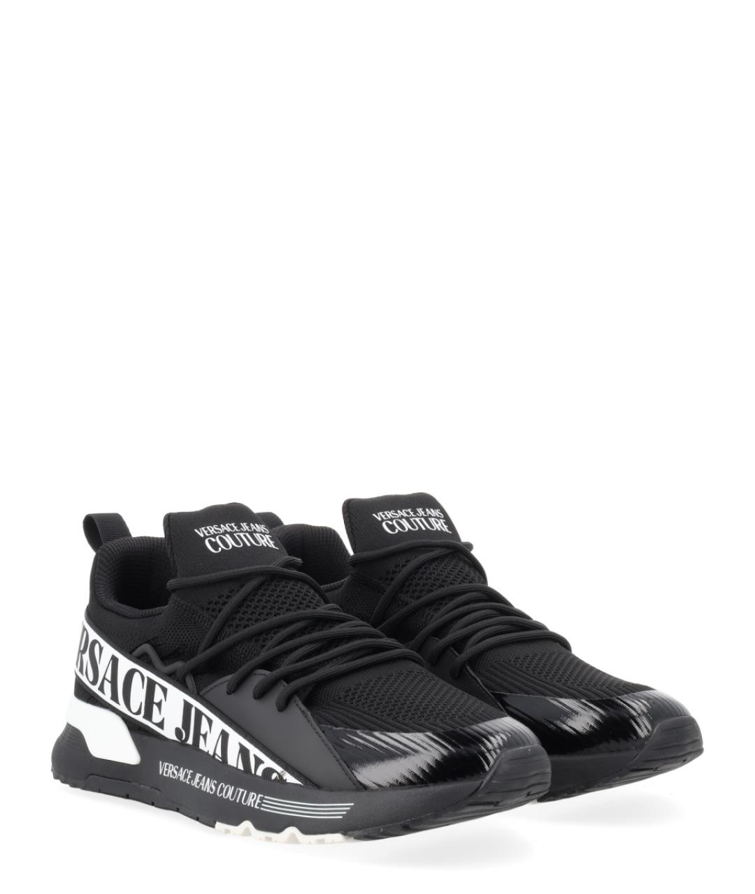 VERSACE JEANS COUTURE Черные текстильные низкие кроссовки / кеды, фото 2