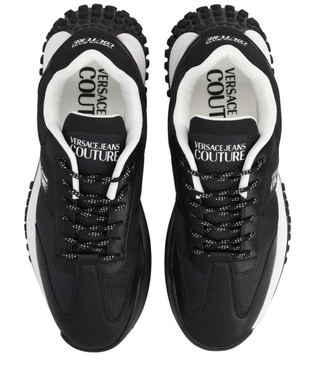 VERSACE JEANS COUTURE Черные текстильные низкие кроссовки / кеды, фото 5